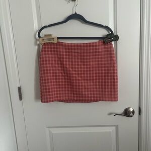Urban Outfitters Pink Checkered Mini Skirt